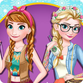 Modern Sisters Elsa and Anna icon