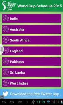 Cricket WorldCup 2015 Schedule screenshot 5
