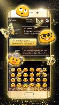 Gold Butterflies Keyboard Theme screenshot 4