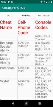 Cheats For GTA 5 screenshot 2