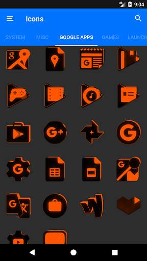 Flat Black and Orange IconPack screenshot 8