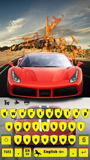 Red Car Racing Keyboard Theme screenshot 4
