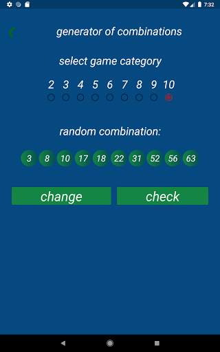 Keno FR combination statistics screenshot 12
