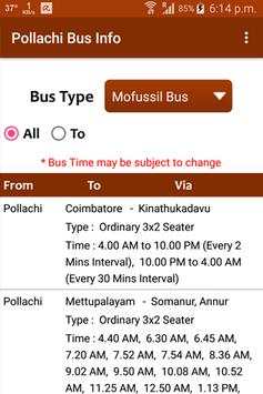 Pollachi Bus Info screenshot 1