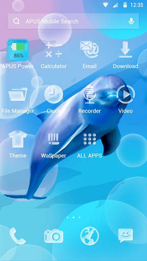 Purple Blue Dolphin APUS Launcher theme screenshot 2