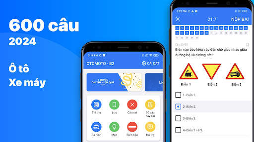 Ôn Thi GPLX 600 Câu 2024 B1 B2 screenshot 1