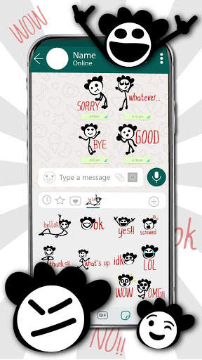 Stiker Emoji Stick Figure Words screenshot 2