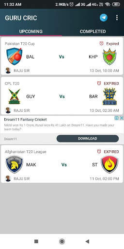 Guru Cric Fantasy winning Tips and Prediction team screenshot 1