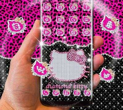 Pink Black Diamond Kitty Leopard Theme screenshot 1