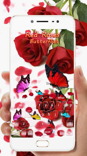 Red Rose Butterfly Keyboard screenshot 3