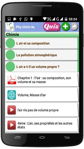 Physique Chimie 4ème 4 تصوير الشاشة