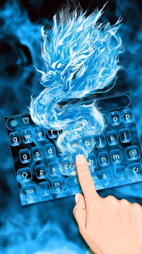 Blue Fiery Dragon Keyboard Theme screenshot 1