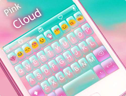 Pink Cloud Emoji Keyboard Skin स्क्रीनशॉट 6