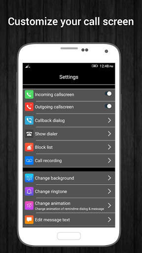 HD Phone 7 Black Caller Screen screenshot 2