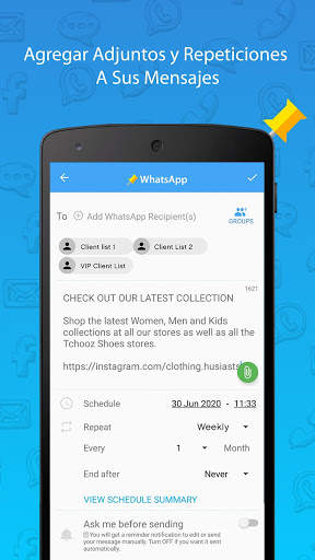 SKEDit Scheduling App: Programa WhatsApp SMS Calls screenshot 3