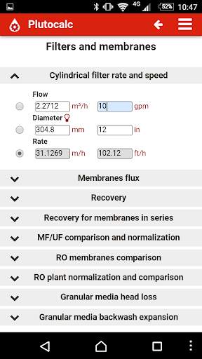 Plutocalc Water and Wastewater screenshot 6