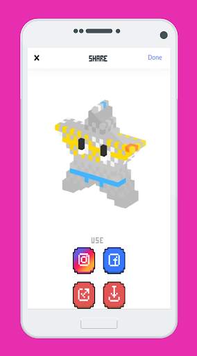 how to Coloring 3D unicorn by numbers pixel art screenshot 2