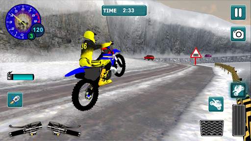 Snow Bike Motocross Racing - Mountain Driving screenshot 4