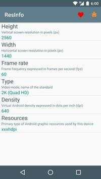 Screen resolution info (ResInfo) screenshot 1