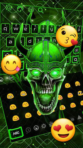 Green Tech Metallic Skull Theme screenshot 3