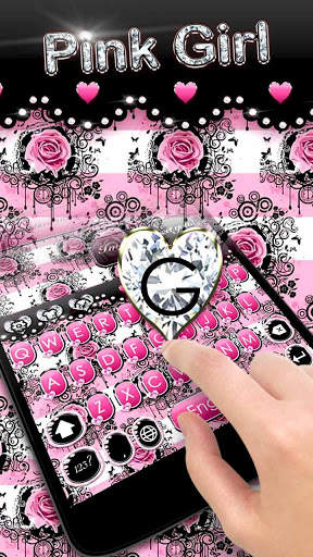 Rose Pink Diamonds Girl Theme 3 تصوير الشاشة