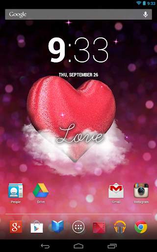 3D Glitter Heart LWP screenshot 3