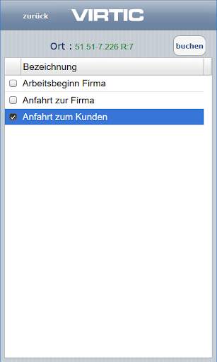 virTime - VIRTIC Mobile Zeiterfassung screenshot 2
