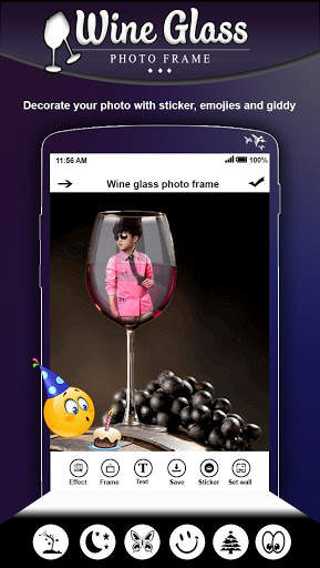 Wine Glass Photo Frame 3 تصوير الشاشة