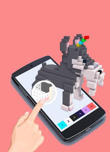 how to Coloring 3D unicorn by numbers pixel art screenshot 7
