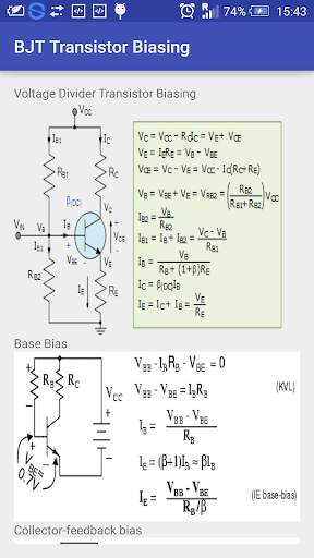 Transistor Biasing Calc screenshot 1