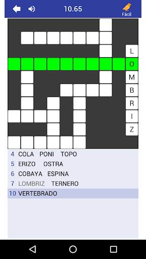 Crucigrama temático screenshot 2