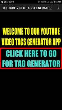 YOUTUBE VIDEOS TAGS GENERATOR - RAPIDTAGS screenshot 1