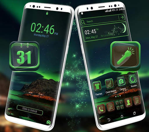 Green Aurora Launcher Theme screenshot 7