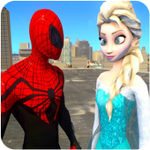 SpiderHero and Princess Kids Elsa icon