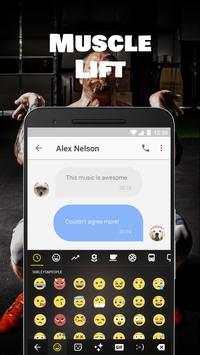 Muscle Lift Emoji Keyboard Theme for Messenger screenshot 1