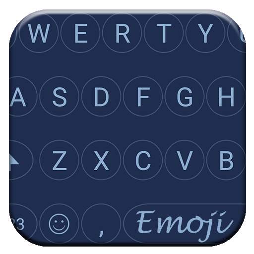 Circle Blue Emoji Keyboard 100