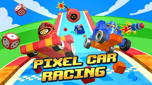 Pixel Car Racer - Real Voxel & Blocky Cars Racing screenshot 1