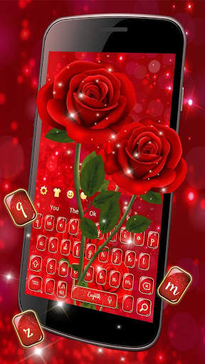 Sparkling Red Rose Keyboard screenshot 2