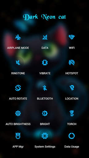 Dark Neon Cat APUS Launcher theme screenshot 3