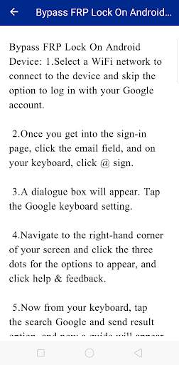 Guide for android FRP bypass screenshot 2