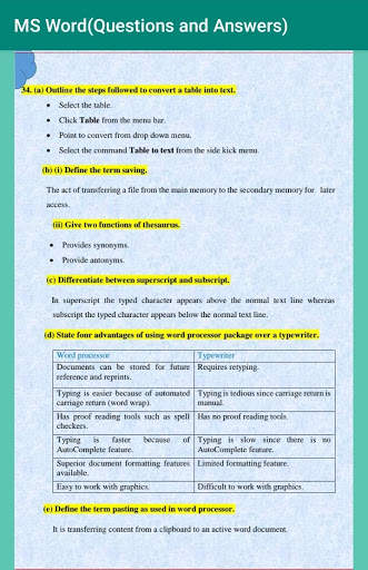 MS Word (Questions and Answers) screenshot 7