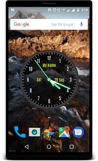 Waterfall live wallpaper with analog clock screenshot 3