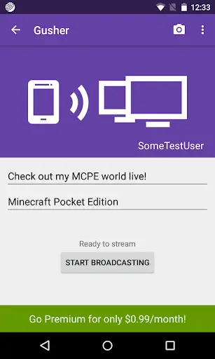 Gusher - Screen Broadcaster 1 تصوير الشاشة