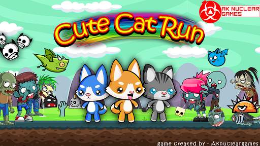 Cute Cat Run - zombie survival screenshot 1