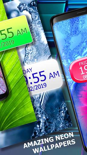 Neon Clock Wallpaper - Led Digital Clock screenshot 2