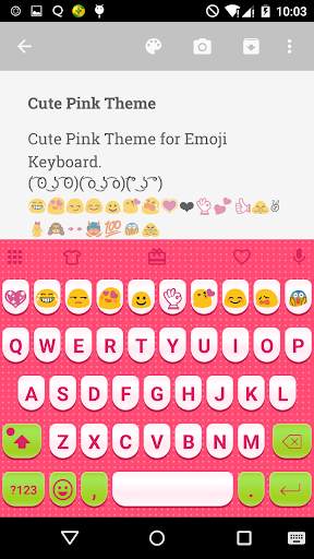 Cute Pink Emoji Keyboard Theme screenshot 1