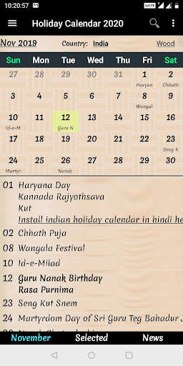 Holiday Calendar 2024 screenshot 1