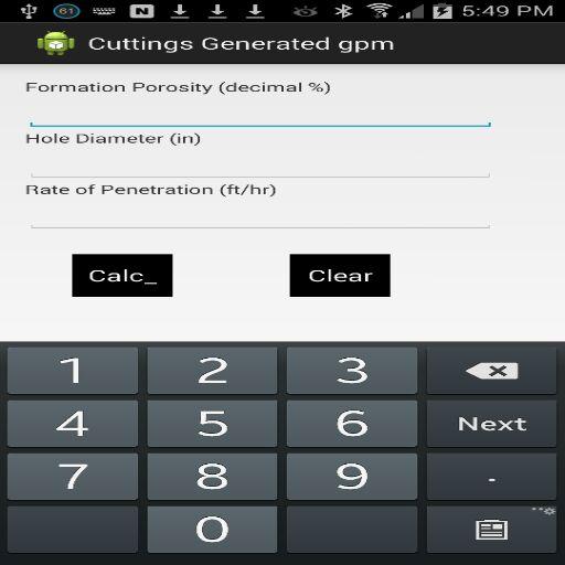 Cuttings Generated gpm icon