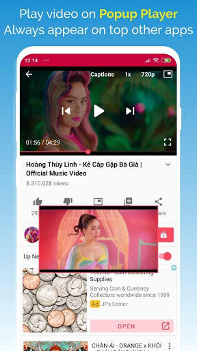 Protube -Tube video floating - PopPup screenshot 1