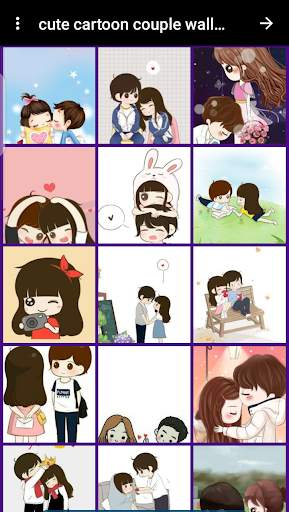 cute cartoon couple wallpaper screenshot 1